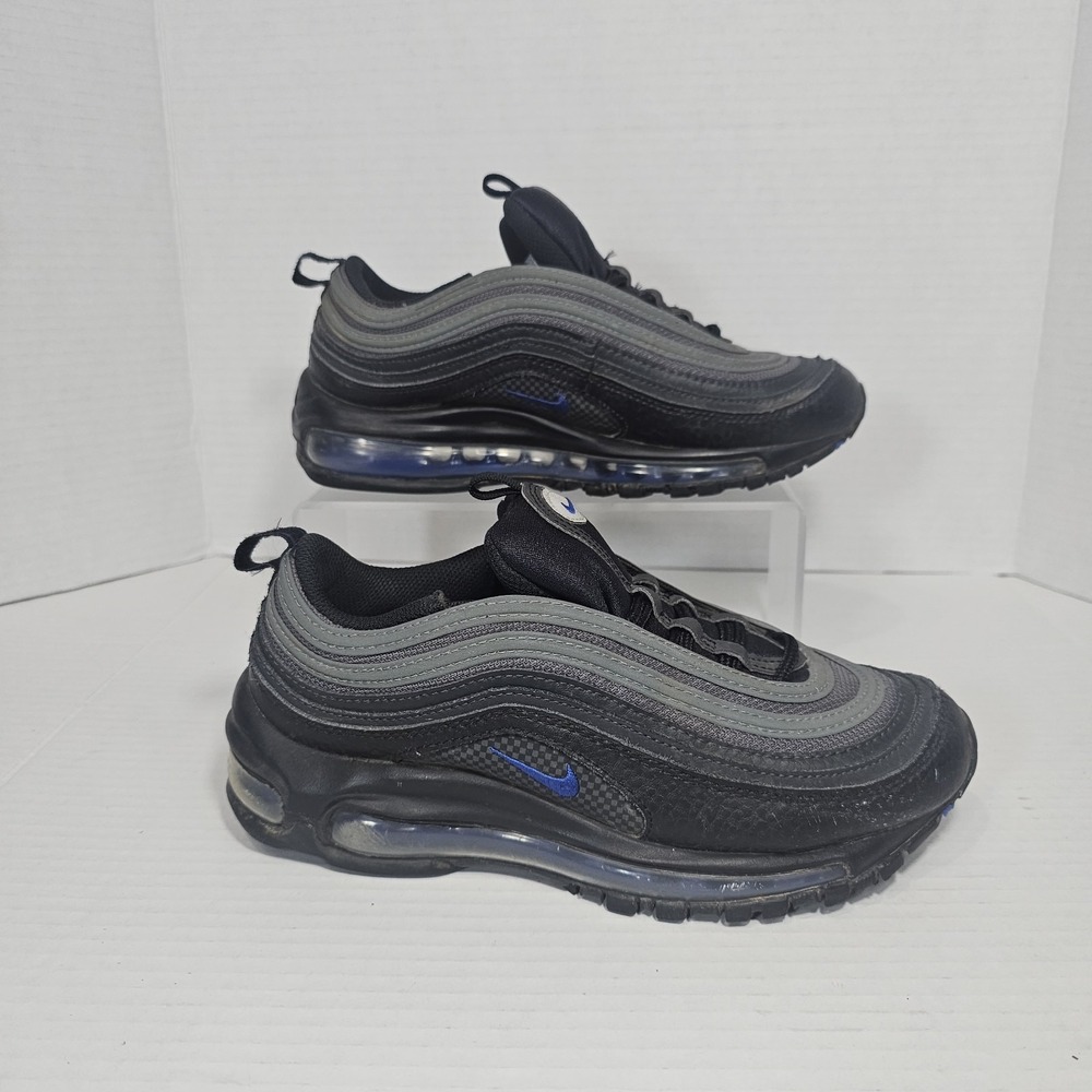 Nike Air Max 97 Black Grey sz 4.5 Youth Big Kids Shoes Sneakers read